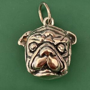 .925 Bulldog Head Sterling Silver Jewelry Charm #dog #UGA